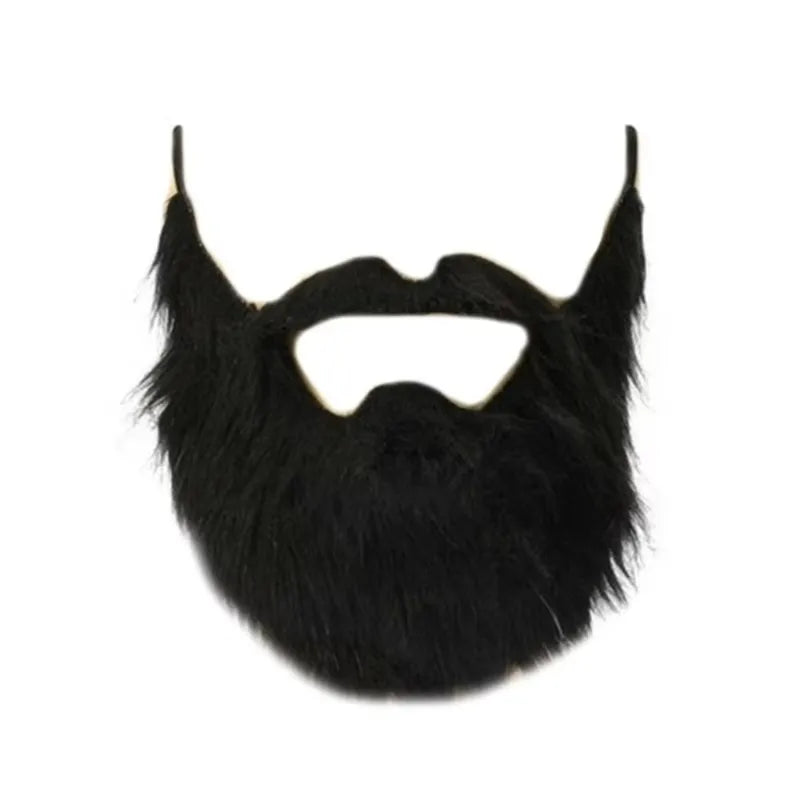 Fake Beard and Mustache Set - Synthetic Fiber, Elastic Band, Cosplay & Costume Props