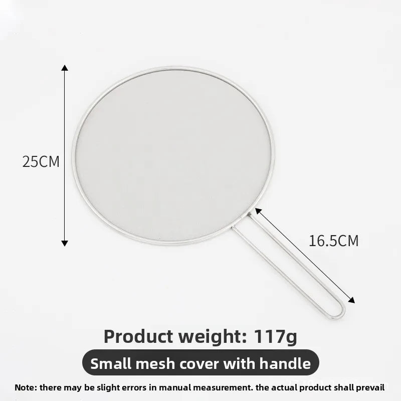 Stainless Steel Splatter Screen Oil-Proof Lid with Spill-Proof Cover for Frying Pan
