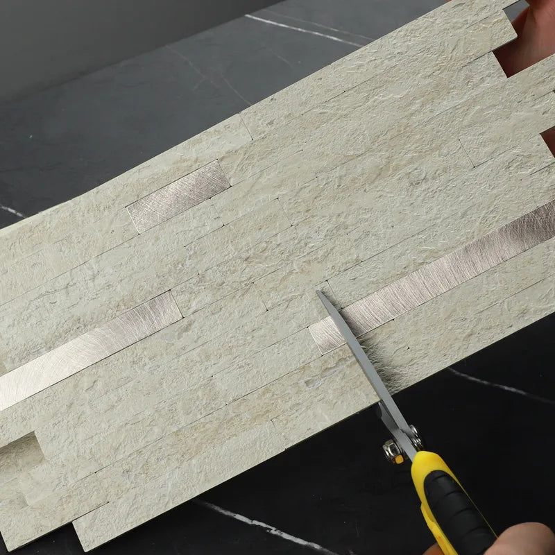 Stone-Effect Metal Mosaic Tiles for Bathroom & Bar Walls - Medium & XL Sizes