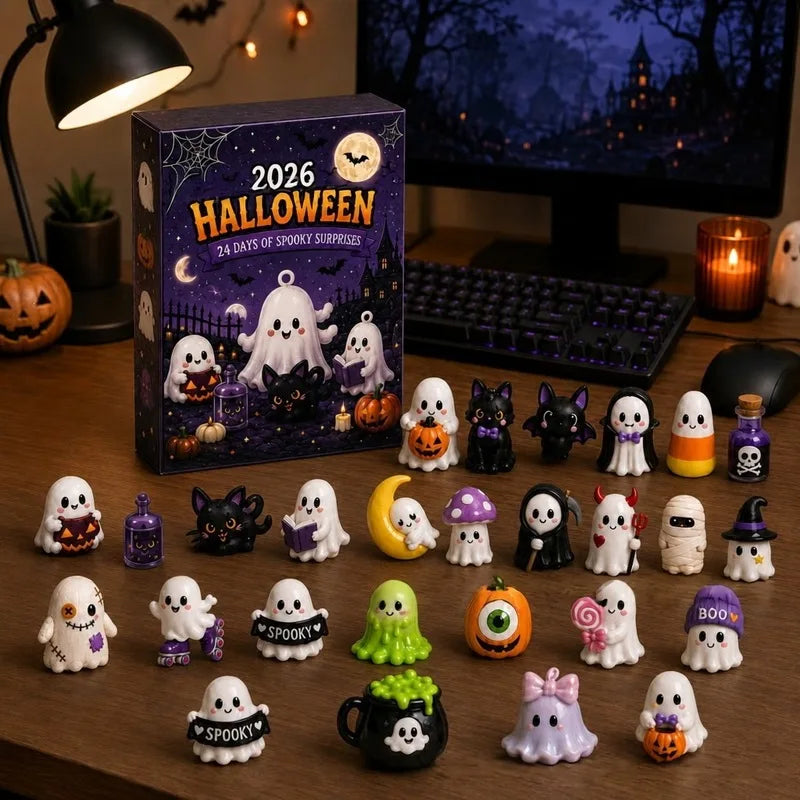 Halloween Advent Calendar 24 Days Countdown Horror Movie Mini Figures Set - Desktop Home Party Decoration