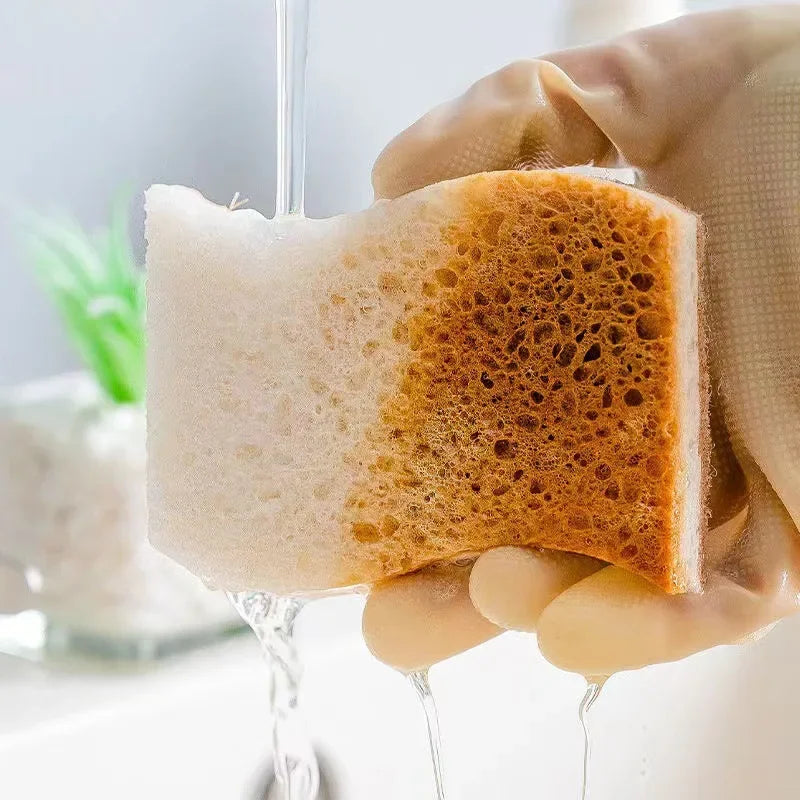 Natural Dish Scrub Sponges - Sisal, Cotton & Microfiber Kitchen Cleaning Set