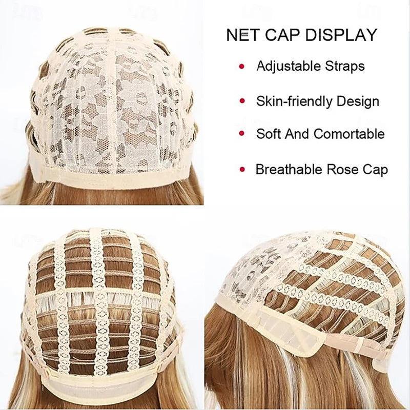 Men's Blonde Synthetic Wig Short Layered Cosplay Costume Party Wigs