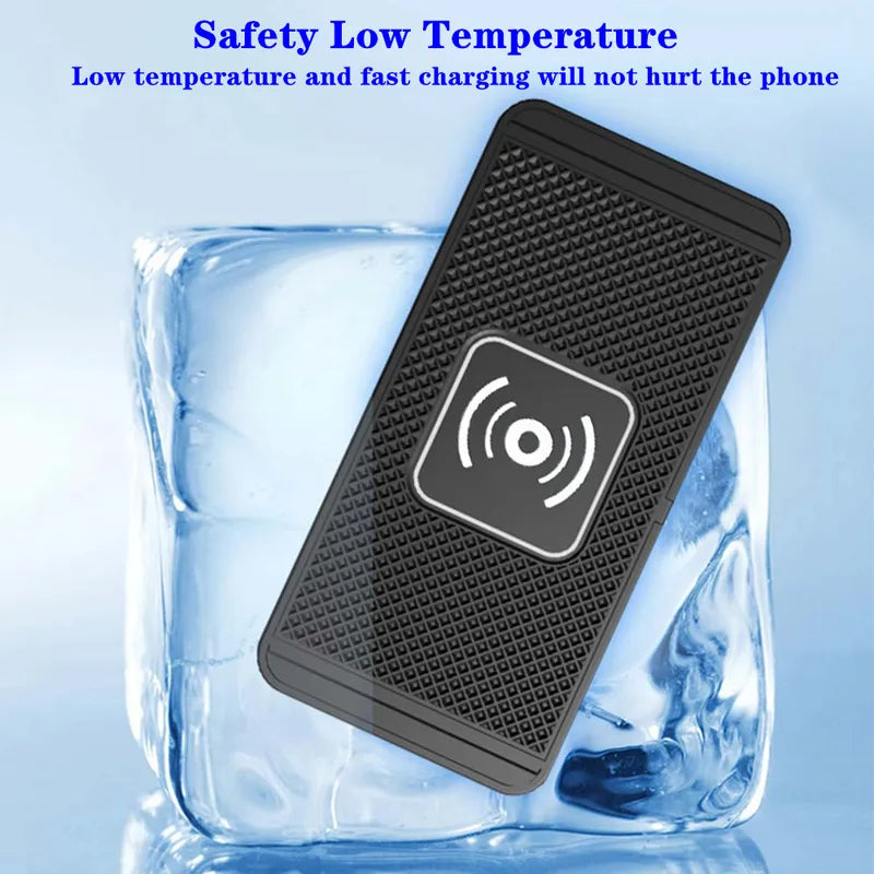 Wireless Car Charger Silicone Pad for iPhone and Samsung - Fast Charging Station