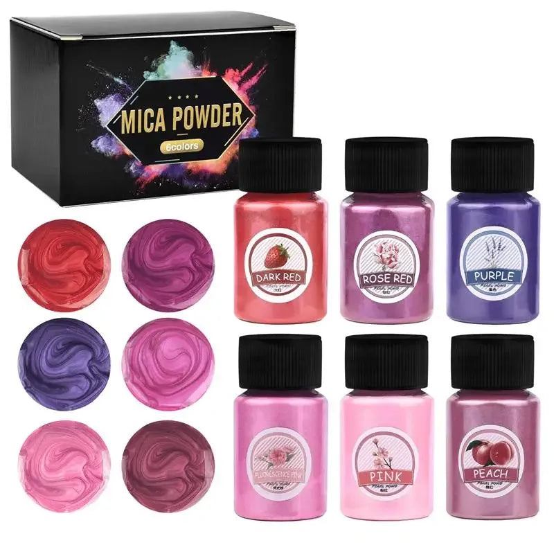 Pearlescent Powder Set for Resin Art - 6 Color Options for DIY Crafting