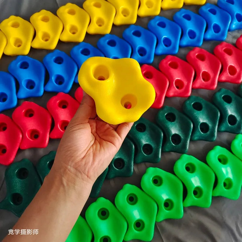 Children Plastic Climbing Wall Holds Set - Indoor Outdoor Kids Playground Equipment