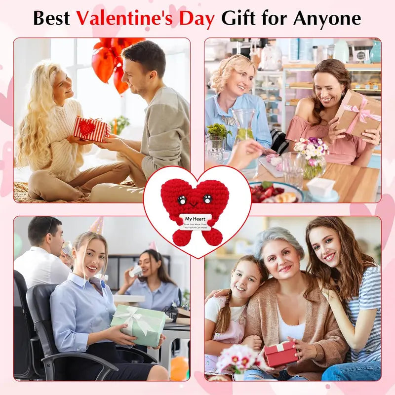 Crochet Heart Doll - Handmade Desktop Home Decor Gift for Mother's Day & Christmas