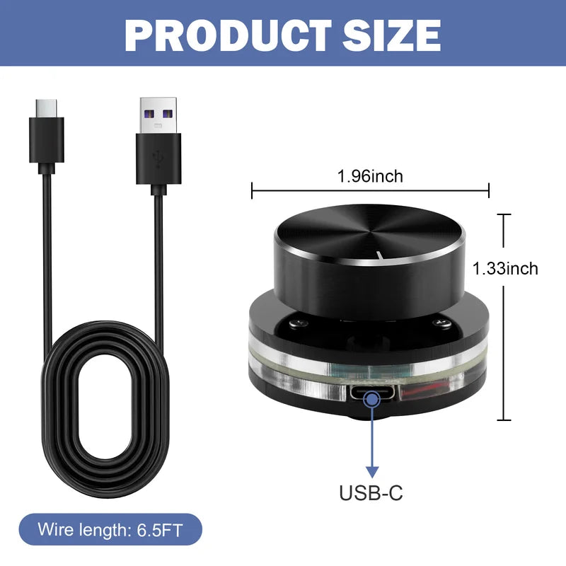 Wired Multifunctional Volume Control Knob Surface Dial for Keyboard Support
