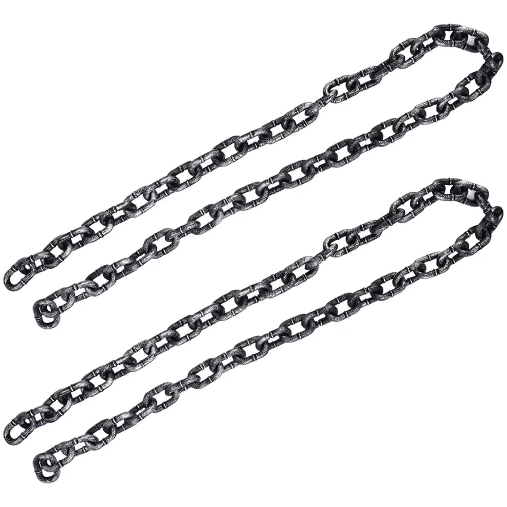 Halloween Plastic Chain Prop - 2 Pack 100CM Spooky Costume Accessory