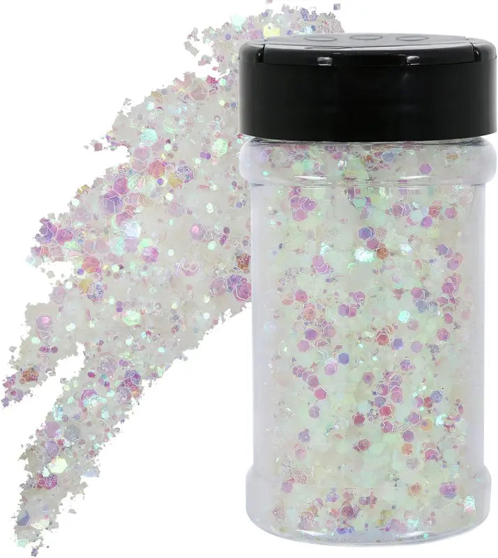 Silver Holographic Nail Glitter Mix 50g Chunky & Fine Glitter for Nail Art & Crafts