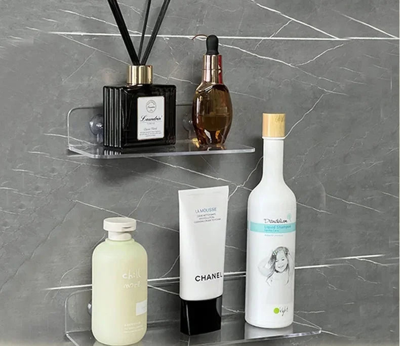 Acrylic Wall Shelf Panel - Perforated Bathroom Kitchen Storage Rack - Thickened & Strong Stickers