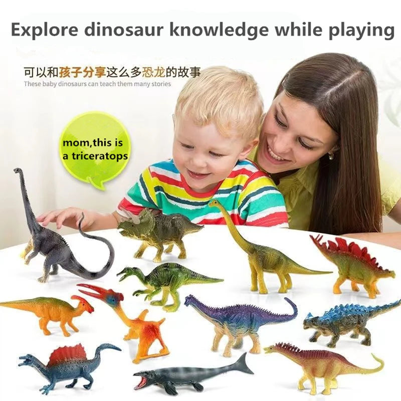 12-Piece Dinosaur Toy Set - Realistic Plastic Models for Kids, Educational & Play