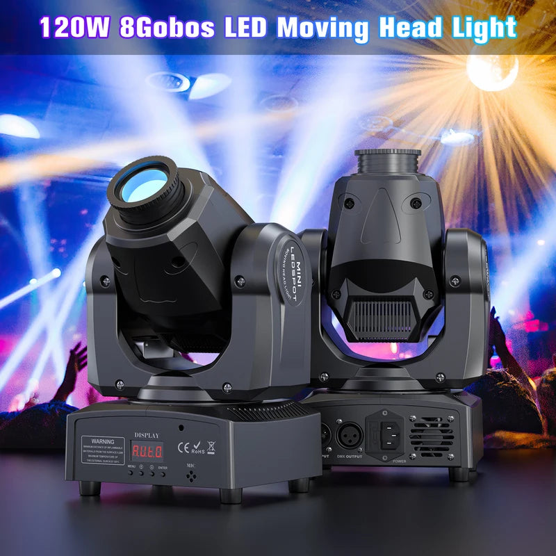 120W LED Moving Head Stage Light with DMX512 Remote Control for DJ Wedding