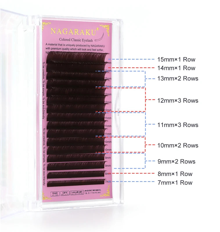 Individual Brown Eyelashes Set - Natural Synthetic Mink, 16 Lines for Makeup & Lashes