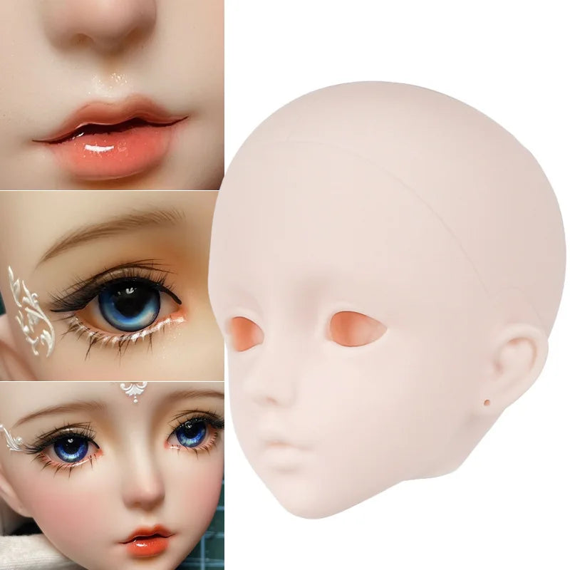 White 1/3 Doll Head for 60cm Ball-Jointed Doll DIY Accessories