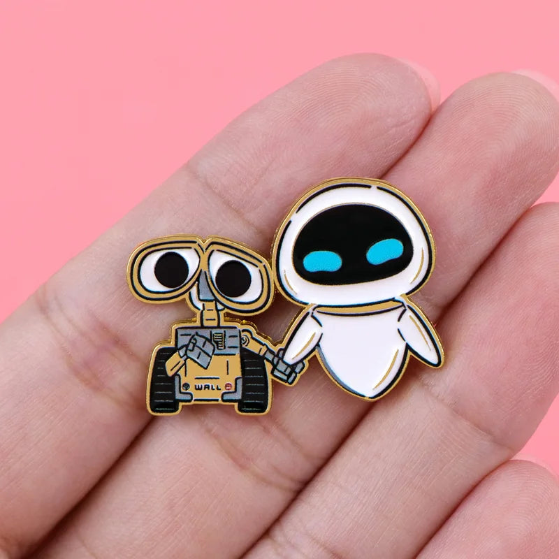 Cute Cartoon Robot Enamel Pin Brooch for Coat, Women's Jewelry Gift