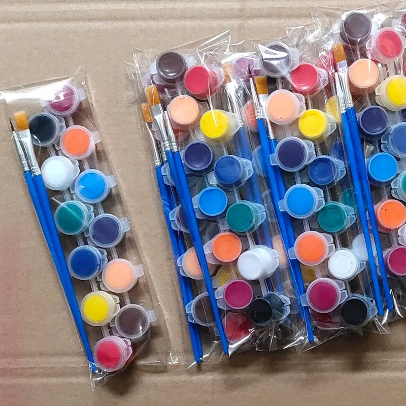 Acrylic & Watercolor Paint Set - 12 Color Pigments for Art & Craft
