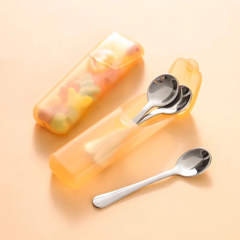 Portable Travel Mini Transparent Dental Floss Storage Box with Toothpicks Cotton Swabs