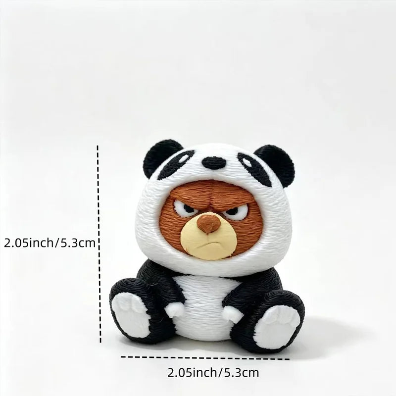 3D Bear Panda Jacket Collectible Figurine Home & Car Decor