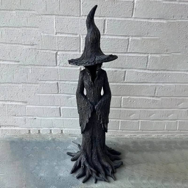 Dark Halloween Witch Resin Statue Gothic Decor Desktop Ornament Collectible Figurine