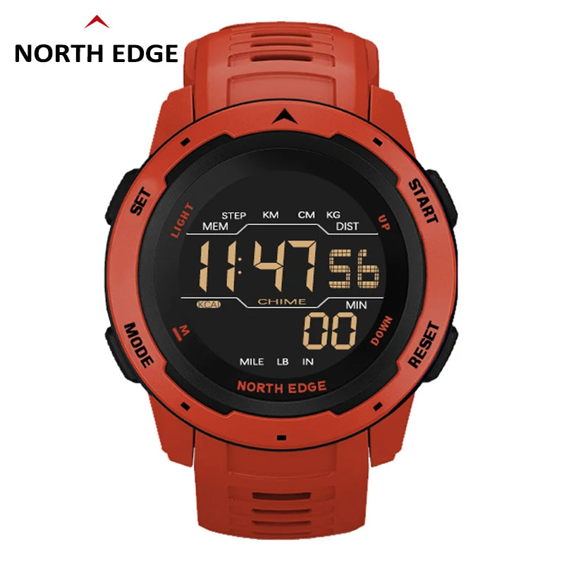 Digital Sports Watch for Men and Women Waterproof 50m with Pedometer & Dual Time