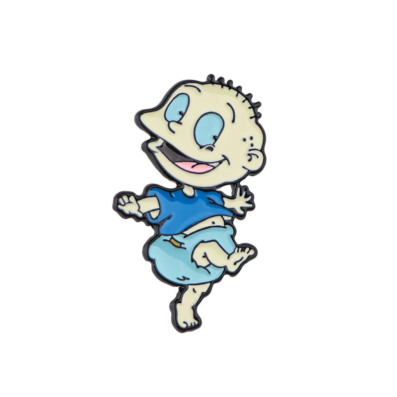 4pcs Cartoon Character Enamel Lapel Pins for Backpack & Clothing - Kids & Women Jewelry Gifts