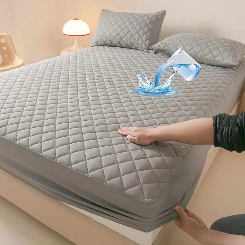 Waterproof Fitted Mattress Protector - Quilted, Machine Washable Single Double Bed Cover