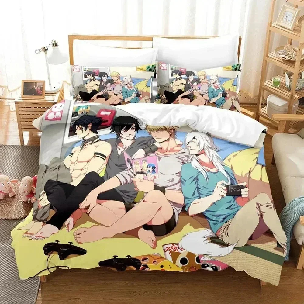 Anime Bedding Set Cartoon Duvet Cover Set 3D Print Kids Adults Bedroom Decor