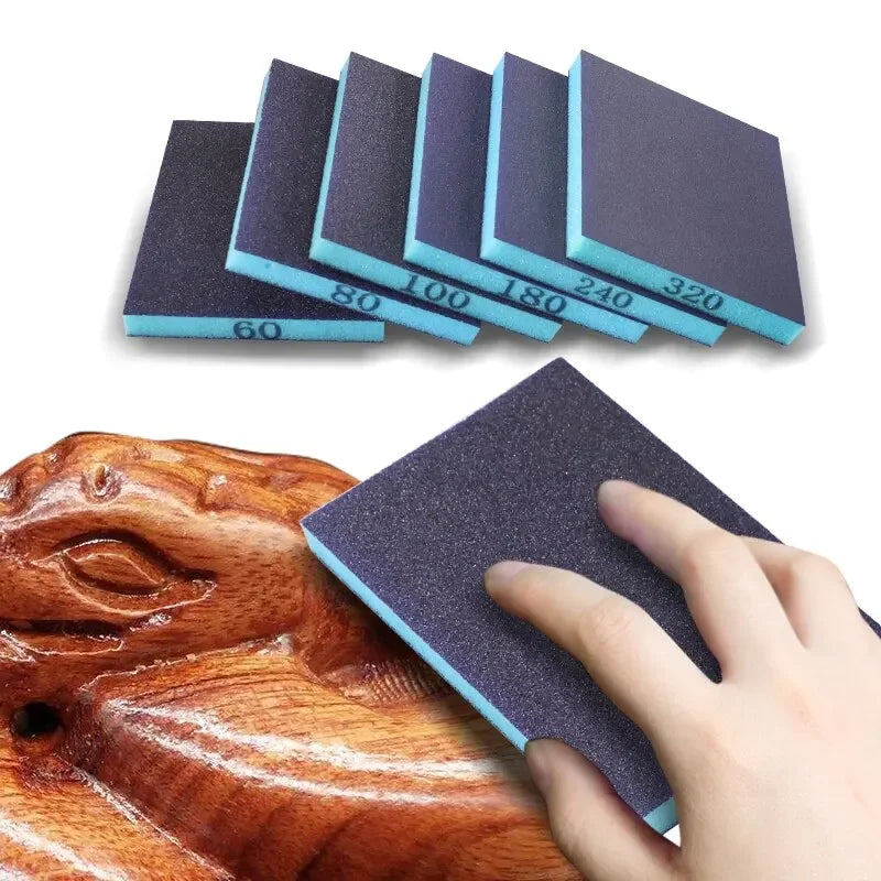 Sanding Sponges 6-Piece Set 60-320 Grit Washable Reusable Wet Dry Abrasive Blocks for Metal Wood Polishing