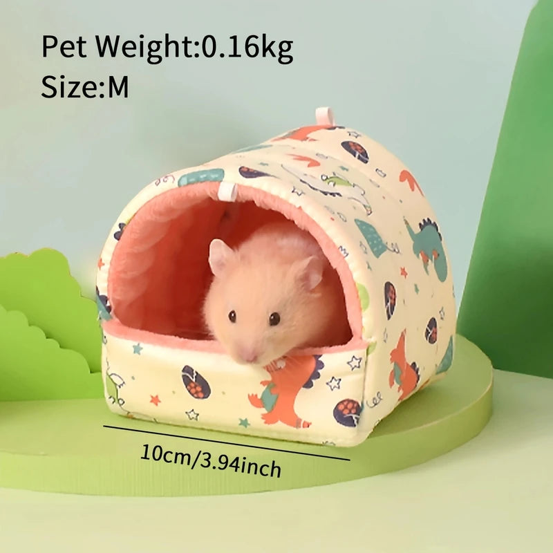 Small Pet Winter Nest Bed with Velvet & Cotton - Suitable for Hamsters, Mice, Squirrels, Parrots
