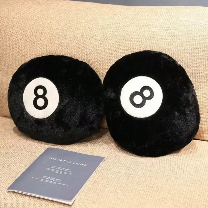 Decorative Billiard 8 Ball Pillow - Soft Plush Throw Cushion for Home & Pool Table