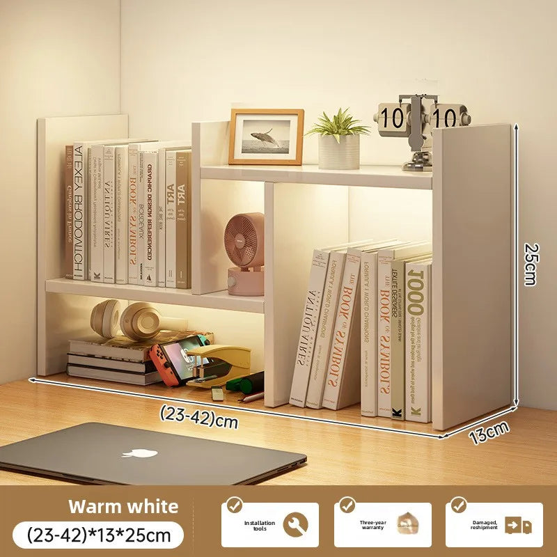 Small Multi-Layer Desktop Bookshelf - Office & Living Room Storage Shelf