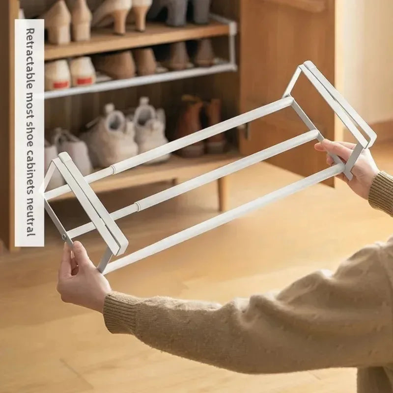 Adjustable Under Shelf Shoe Rack - Space Saving Layered Organizer for Closet & Home