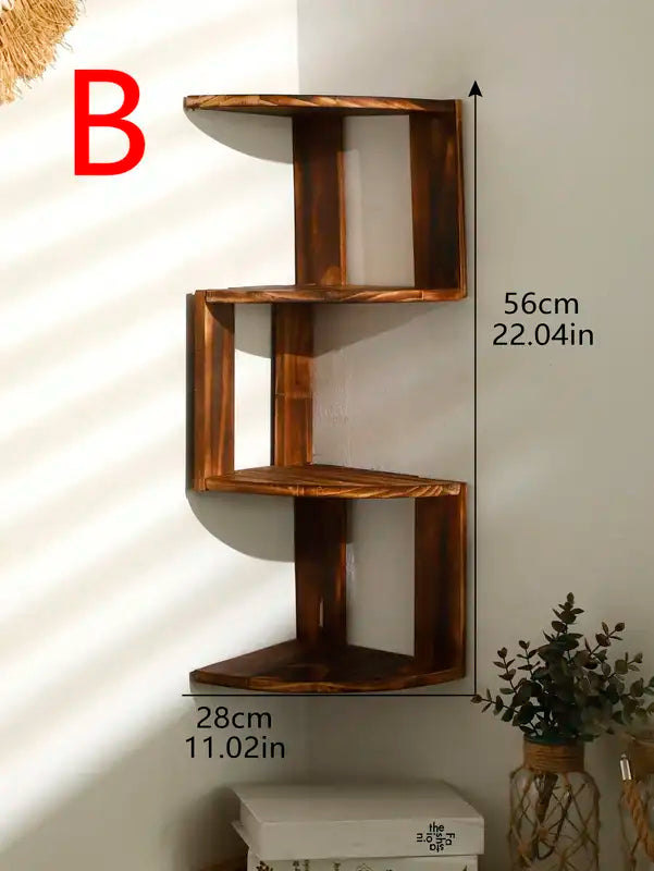 2/4-Tier Wall Corner Shelves Set Floating Storage Racks for Kitchen Living Room
