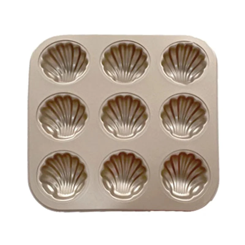 Madeleine Cake Mold 9-Cavity Non-Stick Shell Shaped Baking Pan - Carbon Steel