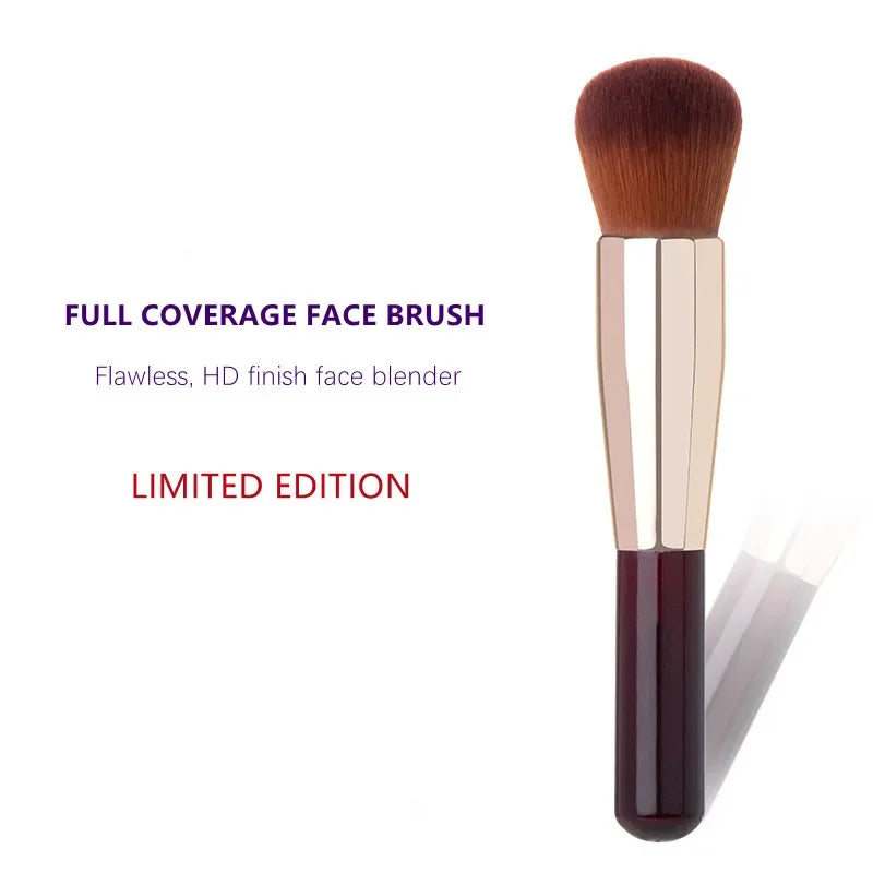 Full Coverage Face Makeup Brush for Powder & Liquid Foundations - HD Finish, Blush & Contour