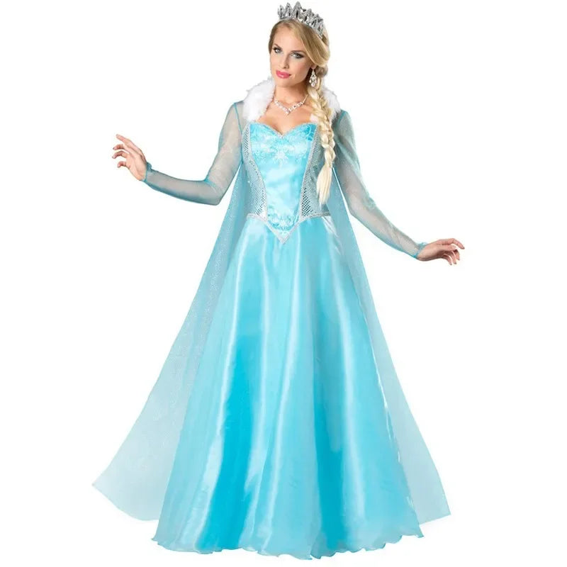 Kids Halloween Carnival Princess Costume Elsa Anna Fancy Dress for Girls