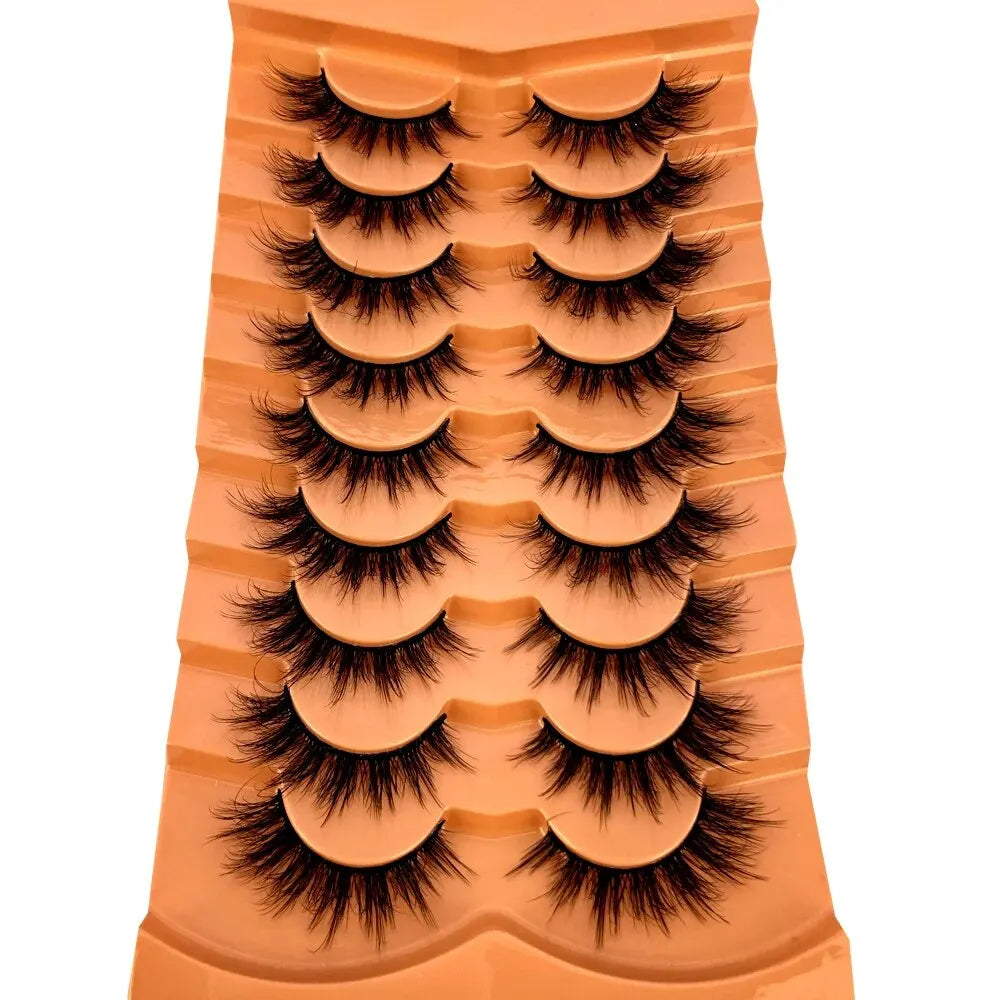 9 Pairs Cat Eye Lashes Fluffy Faux Mink Dramatic Long Wispy False Eyelashes