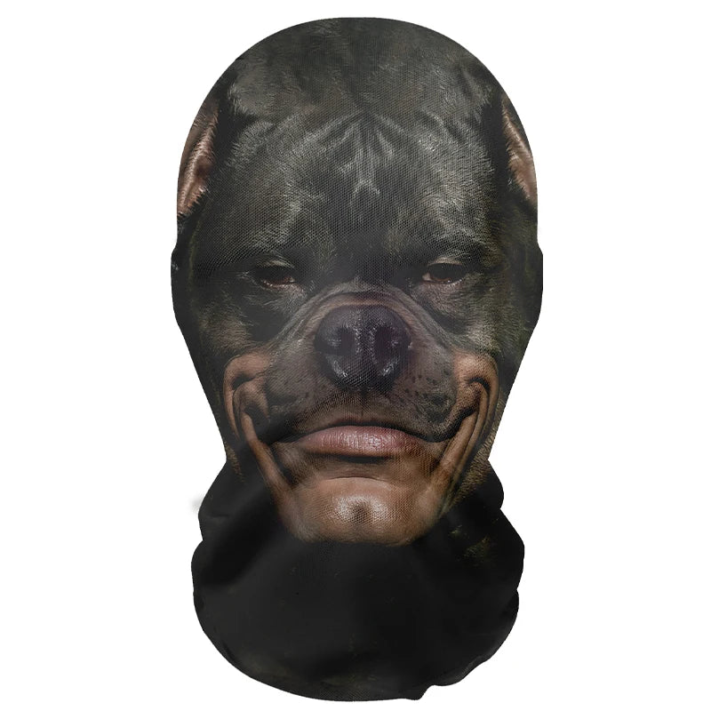 Halloween 3D Printed Elastic Mesh Animal Mask Full Face Cosplay Headgear