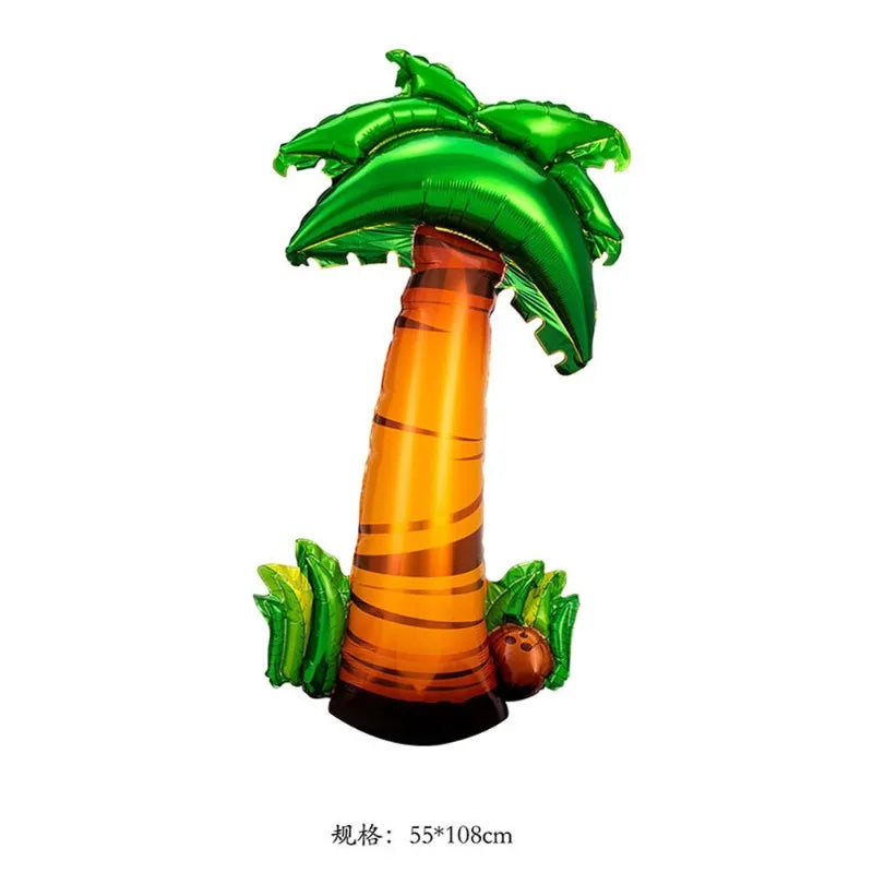 Tropical Palm Tree and Cactus Foil Balloons for Jungle Theme Party - Summer Beach Decor