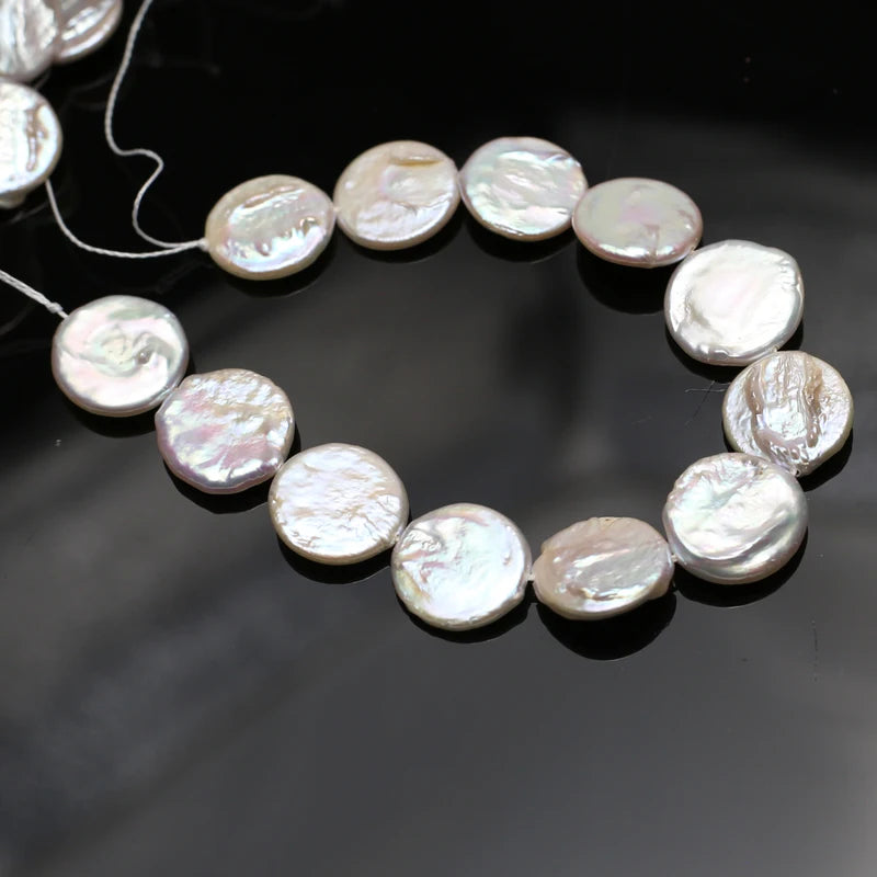 15x15mm Baroque Freshwater Pearl Coin Beads for Jewelry Making - DIY Necklace Supplies