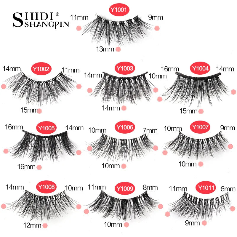 False Eyelashes Cat Eye 3D Winged Natural Faux Mink Makeup Lashes