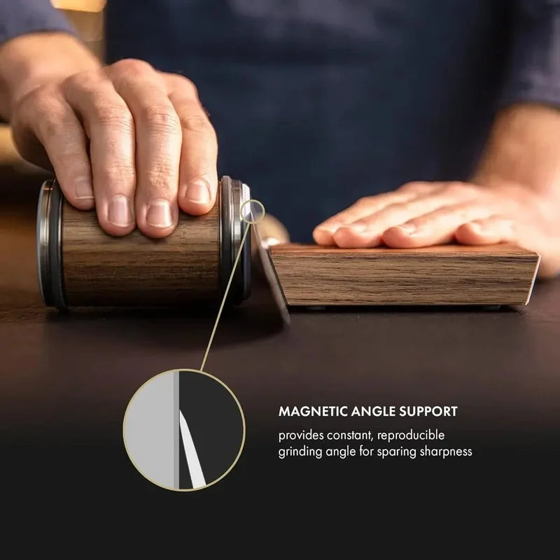 Knife Sharpener Set with Magnetic Holder & Diamond Stone - 15° & 20° Angles, Kitchen Accessory