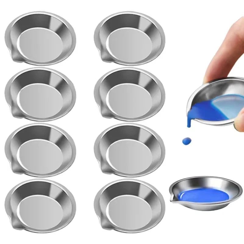 10Pcs Stainless Steel Paint Mixing Trays Artist Watercolour Palette Set