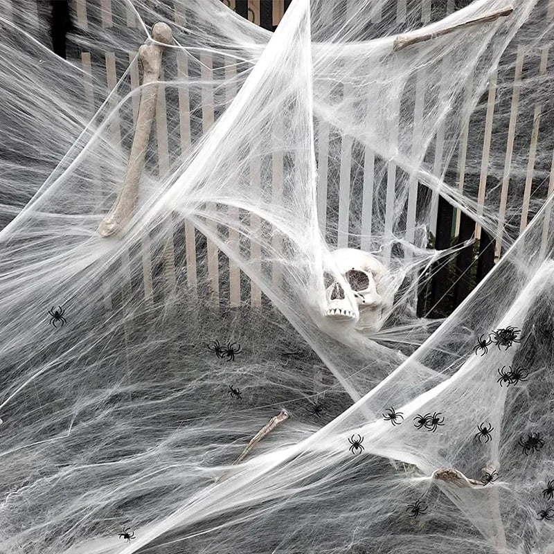 Halloween Spider Web Decoration Artificial Stretchy Cobweb for Haunted House & Party Scene Props