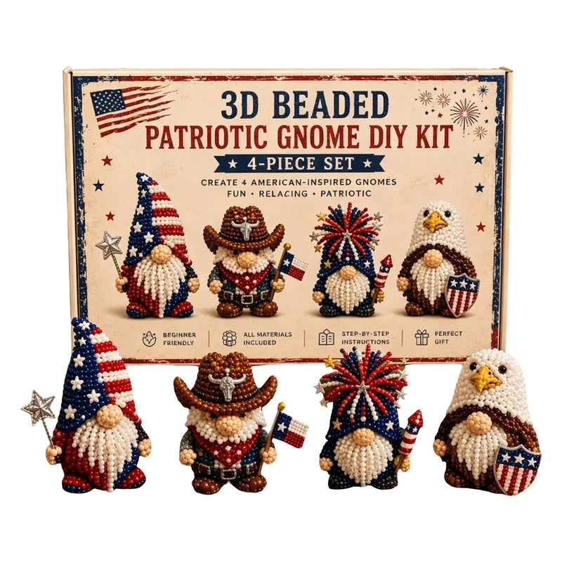 DIY Beaded Gnome Kit with Full Materials & Instructions - Multi-Purpose Craft Kit