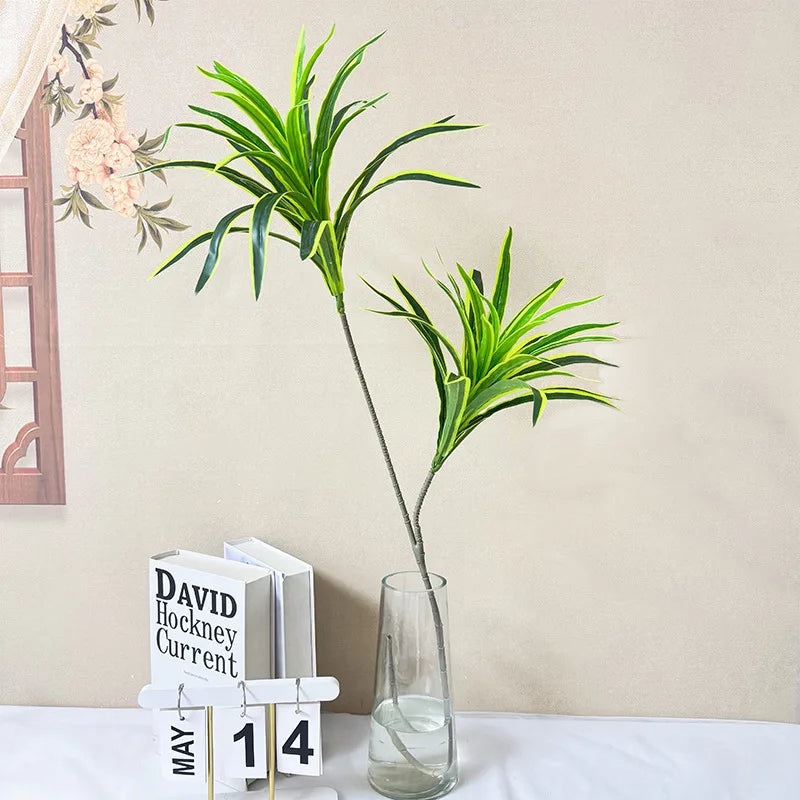 Artificial Dragon Blood Tree Branch with Green Leaves - Fake Floral Decor for Home & Restaurant