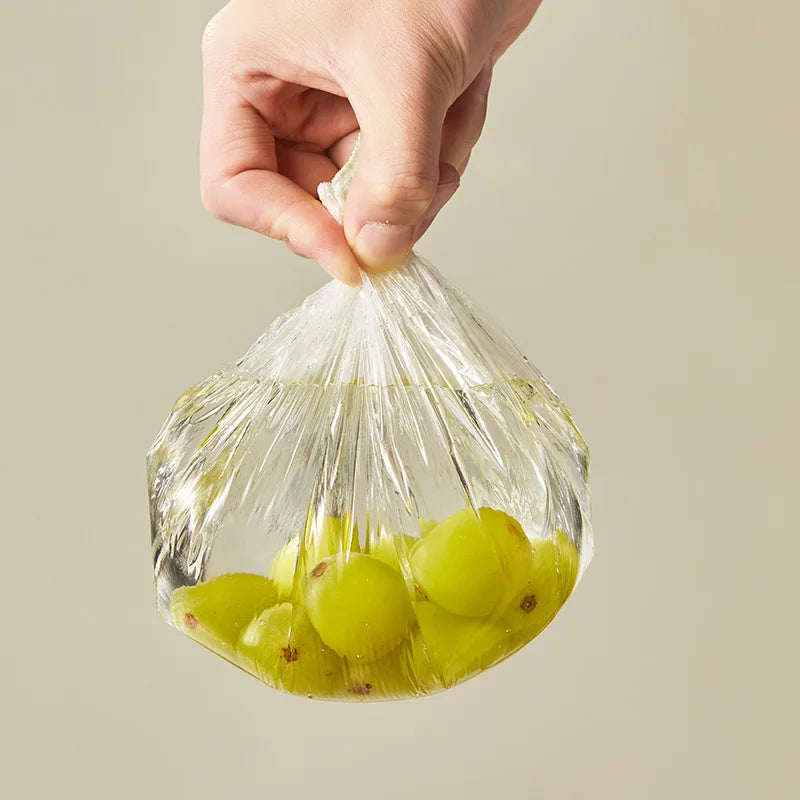 Disposable Food-Grade Plastic Wrap Covers 100-Pack for Kitchen & Refrigerator Storage