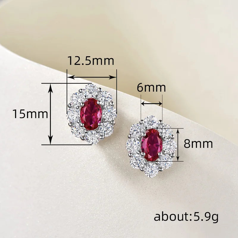 Red Cubic Zircon Earrings for Women - Elegant Wedding Jewelry Gift
