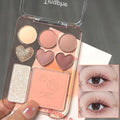 All-in-One 8-Color Pearl Glitter Matte Eyeshadow Blusher Highlight Palette for Korean Makeup