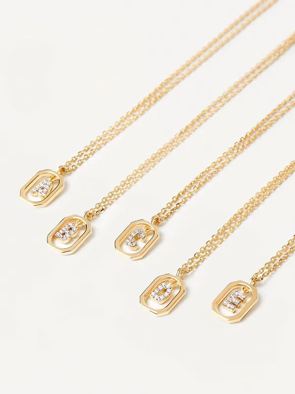 Personalized Sterling Silver Letter Necklace with Alphabet Pendant - Birthday Gift